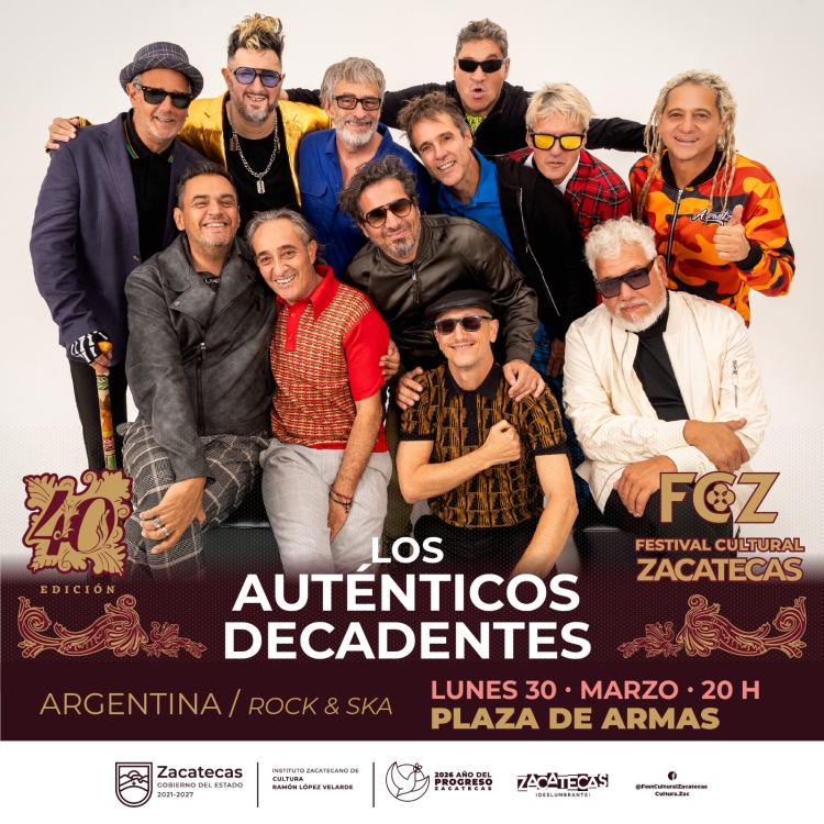 Confirman asistencia los Auténticos Decadentes al Festival Cultura de Zacatecas